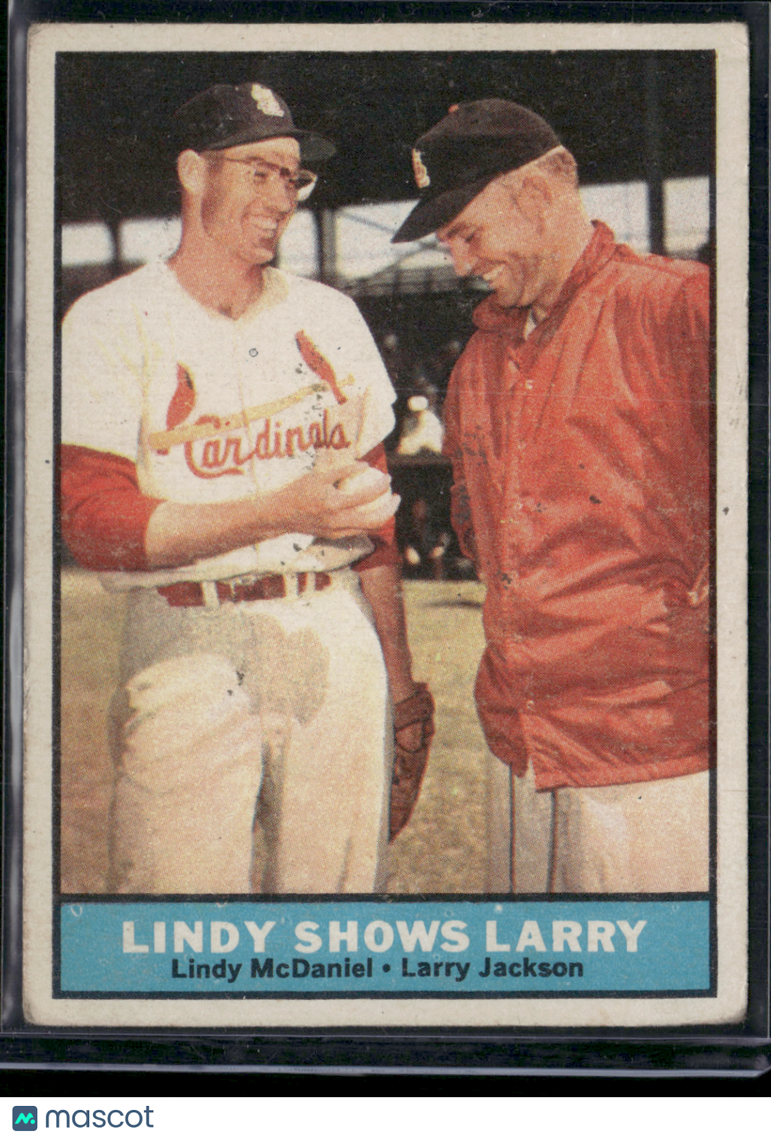 1961 Topps LINDY MCDANIEL/LARRY JACKSON #75 Lindy Shows Larry Toning (VG)