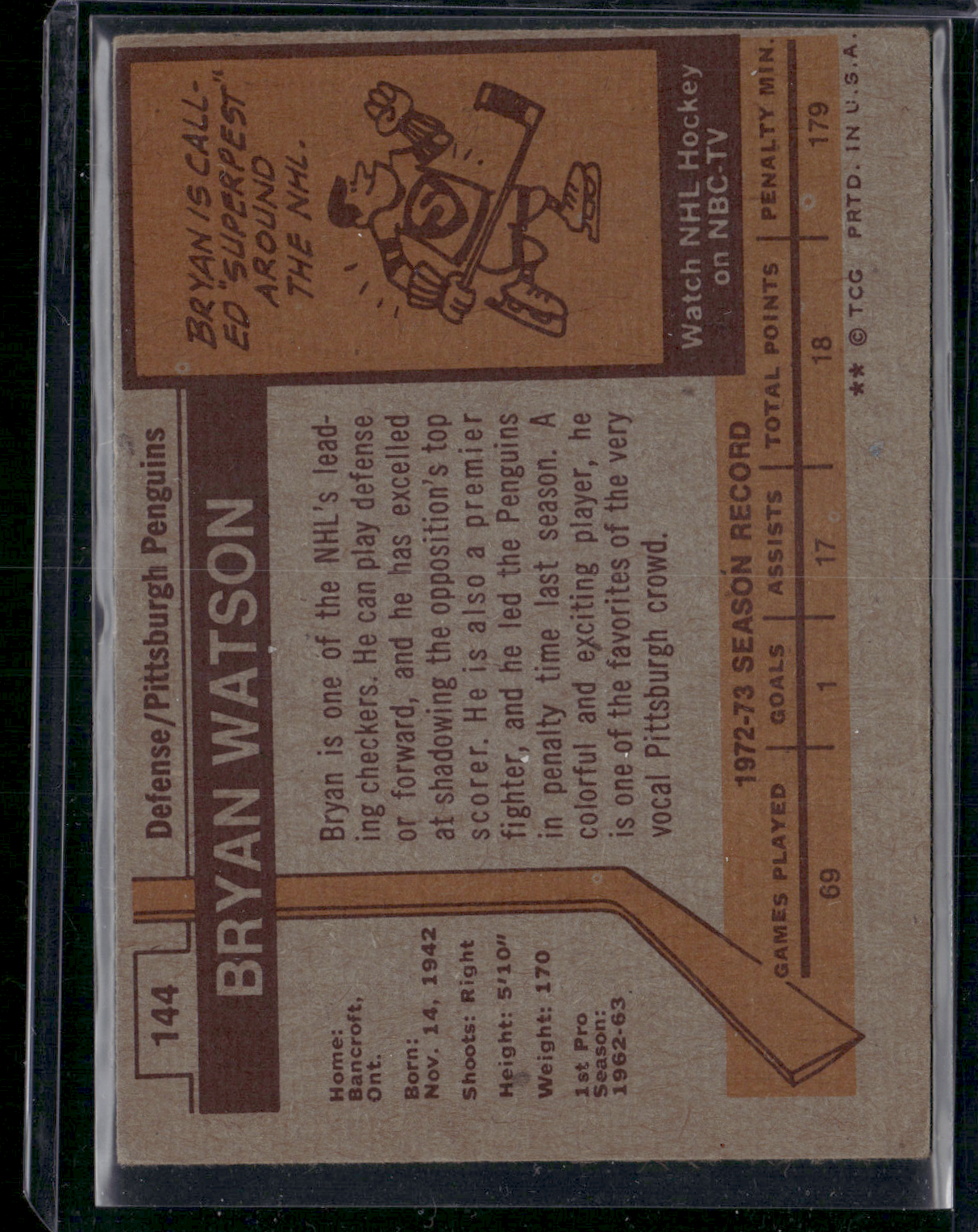 1973 Topps BRYAN WATSON #144 (VG)