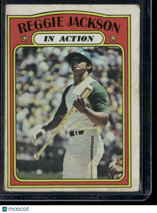 1972 Topps REGGIE JACKSON #436 In Action Staining (Good)