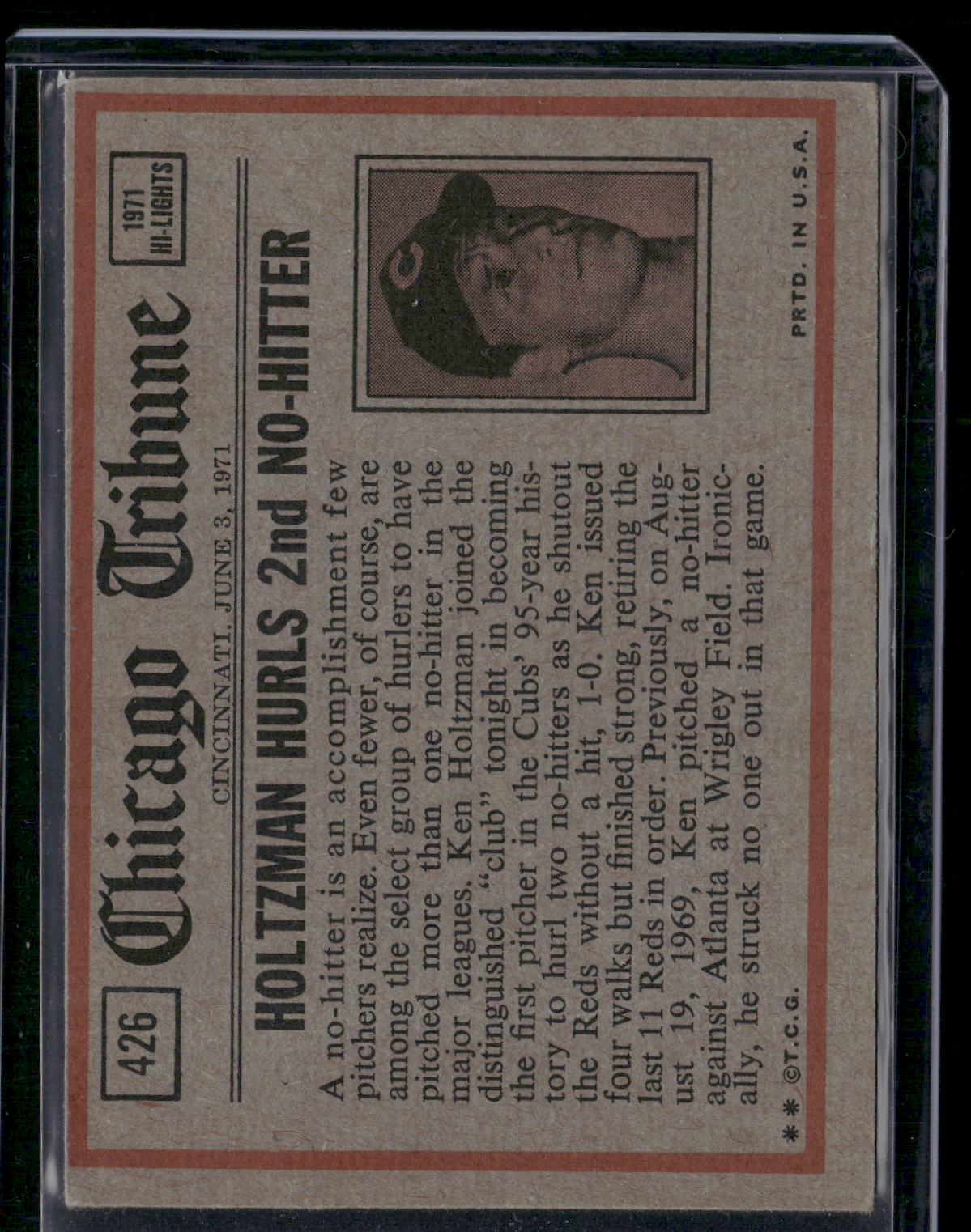 1972 Topps KEN SINGLETON #426 IN ACTION