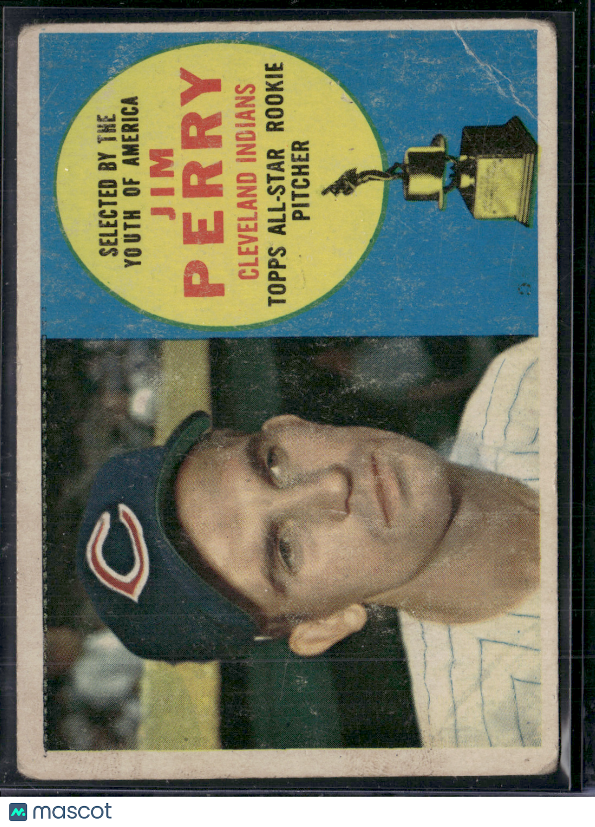 1960 Topps JIM PERRY #324 All Star Rookie Cup Light Wrinkles (VG)