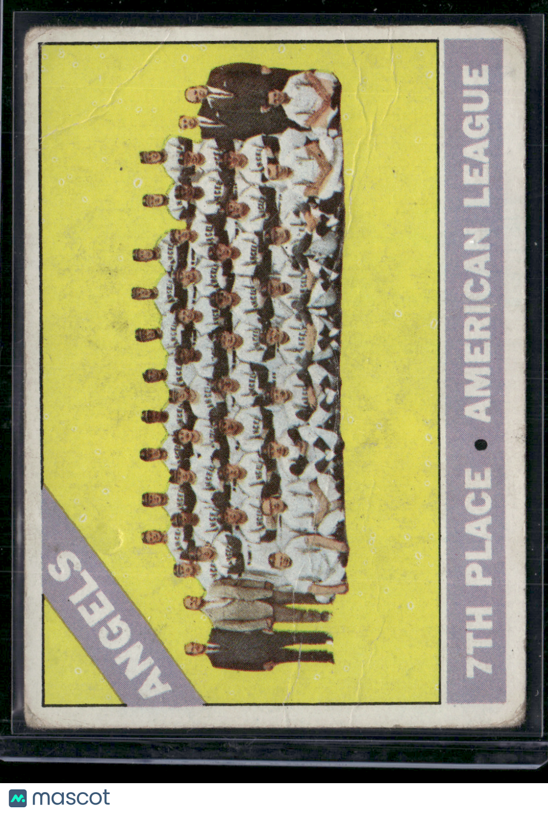 1966 Topps CALIFORNIA ANGELS #131 Surface Dent Wrinkles (Good-VG)