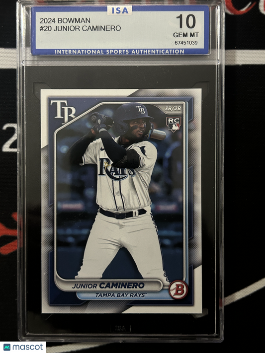 2024 Bowman Junior Caminero #20 ISA 10 Rookie RC