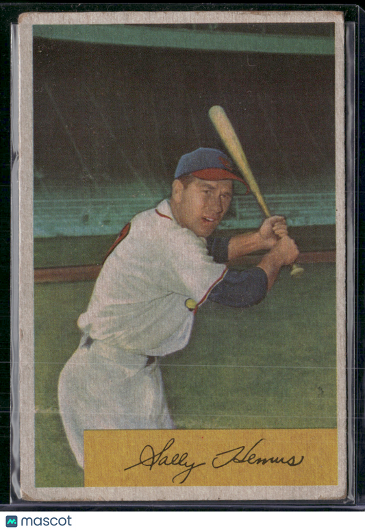 1954 Bowman SOLLY HEMUS #94 Slight Edge Crush (VG)
