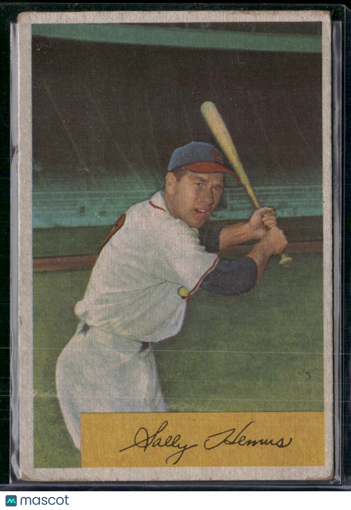 1954 Bowman SOLLY HEMUS #94 Slight Edge Crush (VG)