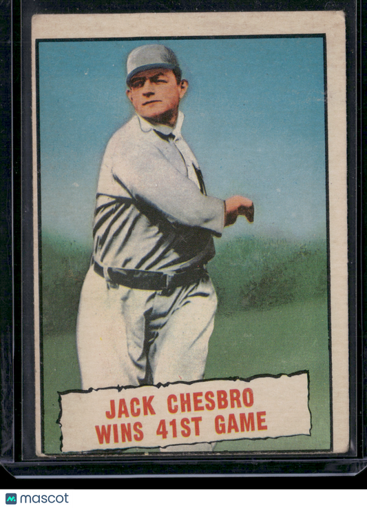 1961 Topps JACK CHESBRO WINS 41st GAME #407 Baseball Thrills (Good)