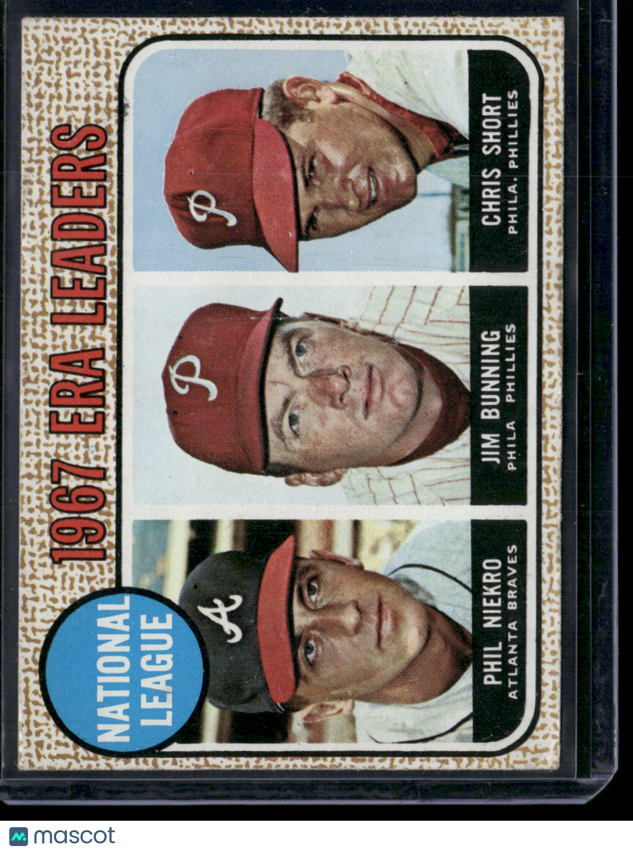 1968 Topps PHIL NIEKRO/JIM BUNNING/CHRIS SHORT #7 Scratches (VG)