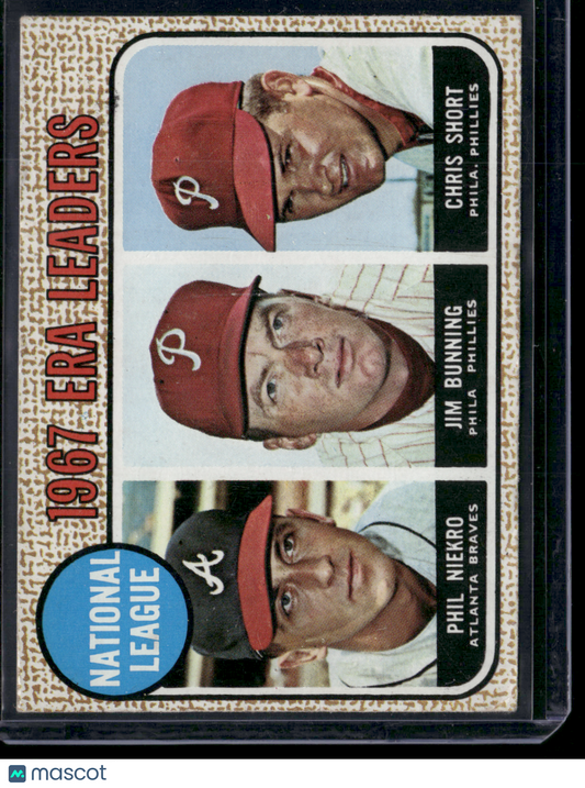 1968 Topps PHIL NIEKRO/JIM BUNNING/CHRIS SHORT #7 Scratches (VG)