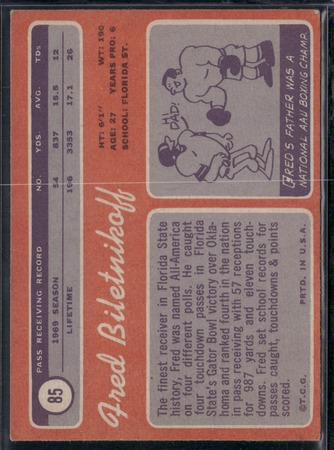 1970 Topps FRED BILETNIKOFF #85