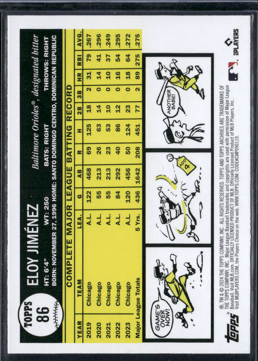 2024 Topps Archives ELOY JIMENEZ #86 Purple