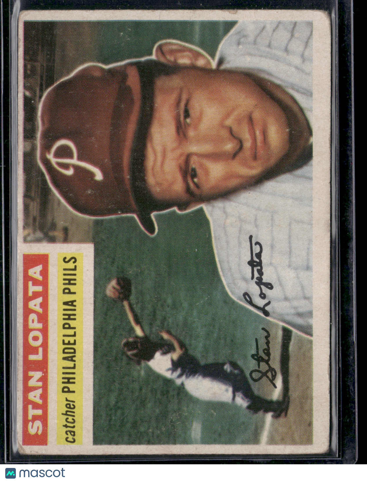 1956 Topps STAN LOPATA #183 Wrinkling