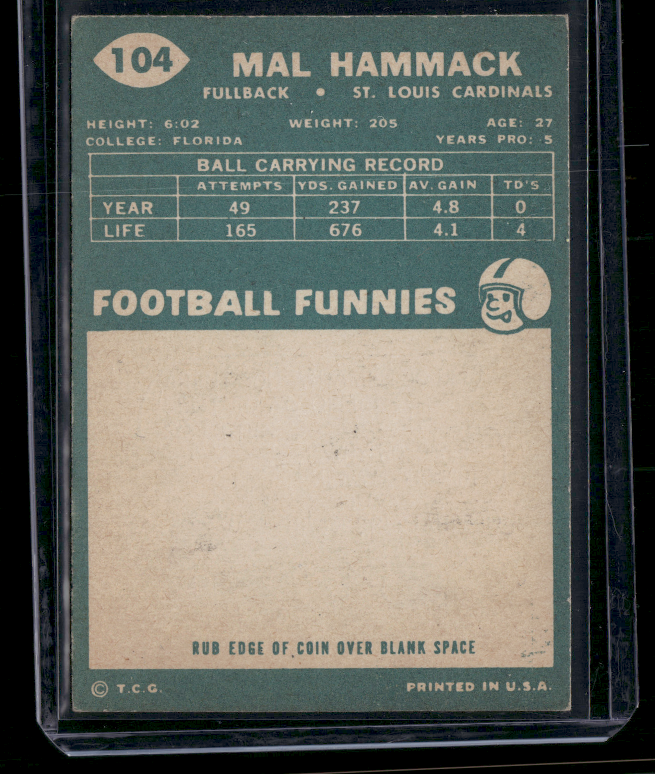 1960 Topps MAL HAMMACK #104