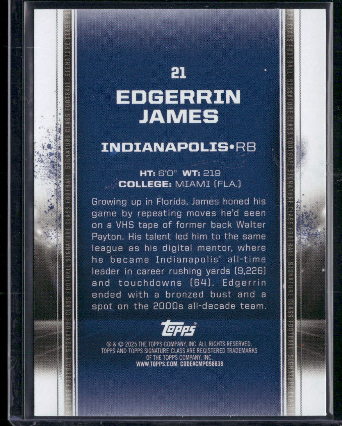 2024 Topps Signature Class EDGERRIN JAMES #21 BRONZE