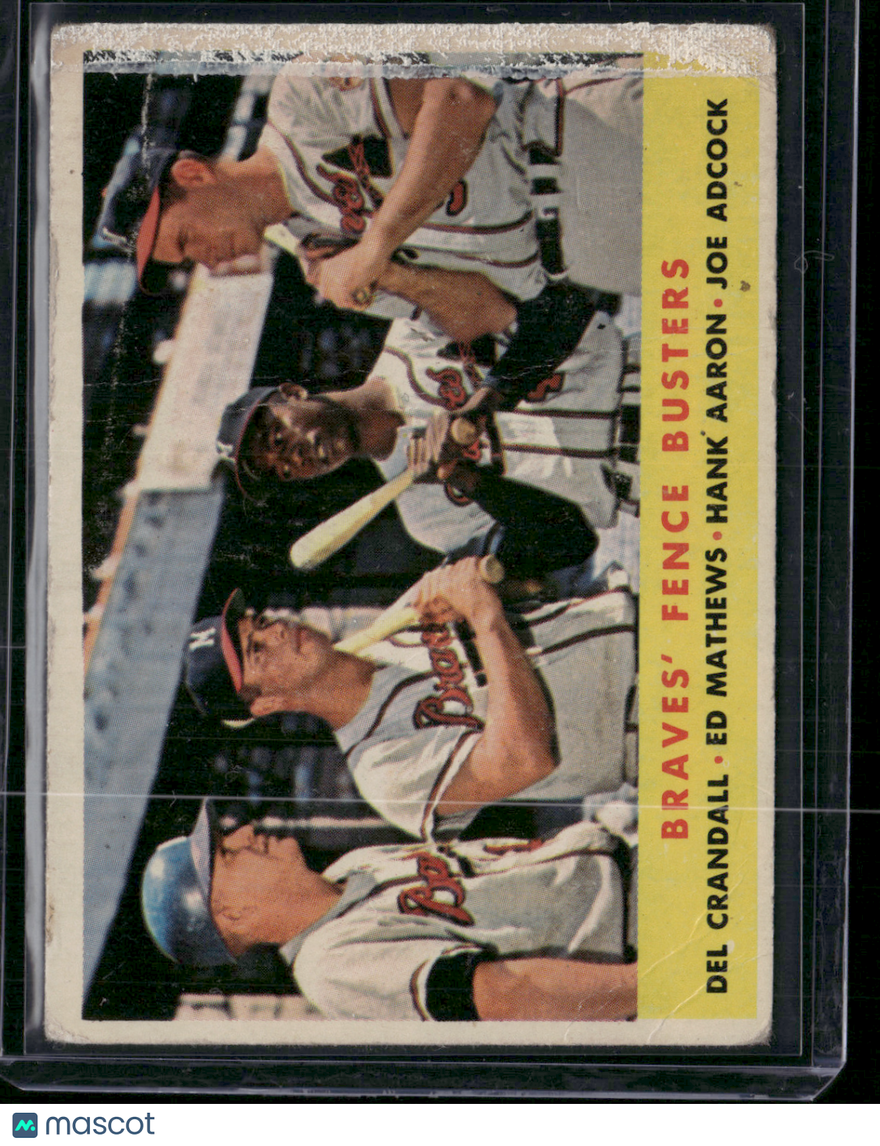 1958 Topps HANK AARON/MATHEWS/CRANDALL/ADCOCK #351 Braves Fence Busters (Good)