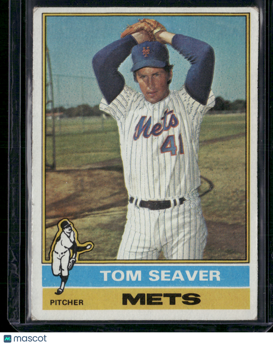 1976 Topps TOM SEAVER #600 Light Wrinkle Back Corner (VG-VG/EX)