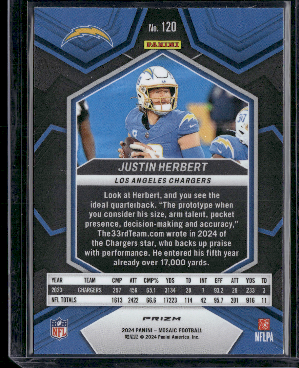 2024 Panini Mosaic JUSTIN HERBERT #120 SILVER MOSAIC