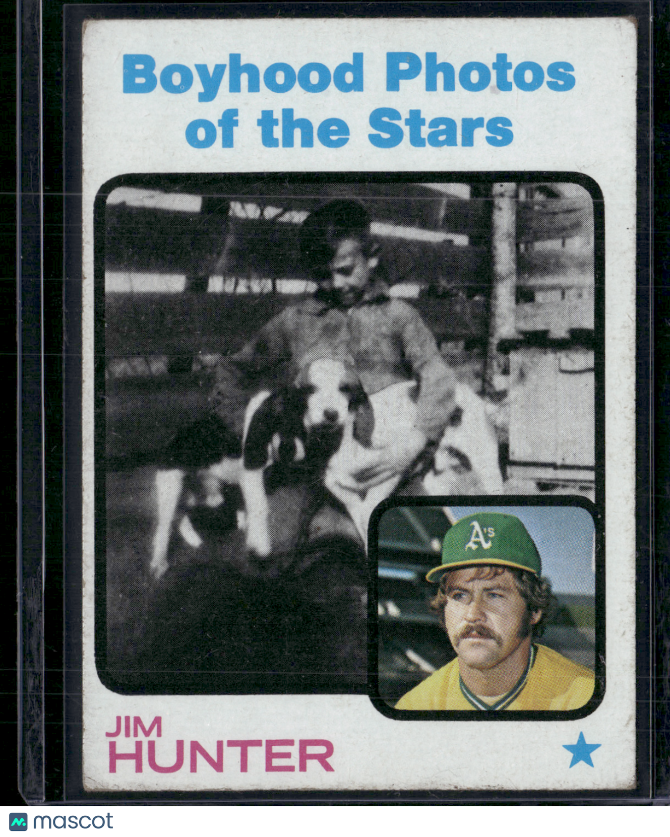 1973 Topps JIM "CATFISH" HUNTER #344 Boyhood Photos of The Stars