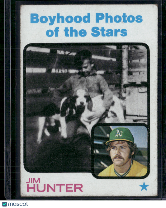 1973 Topps JIM "CATFISH" HUNTER #344 Boyhood Photos of The Stars
