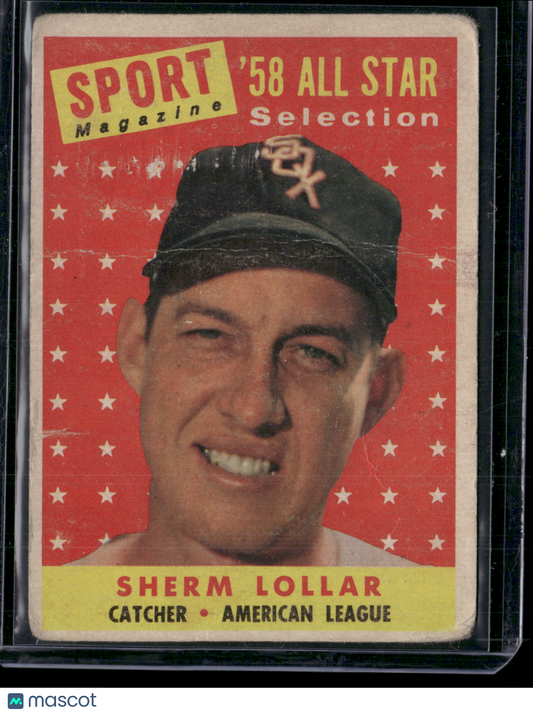 1958 Topps SHERM LOLLAR #491 All Star Crease (Good)