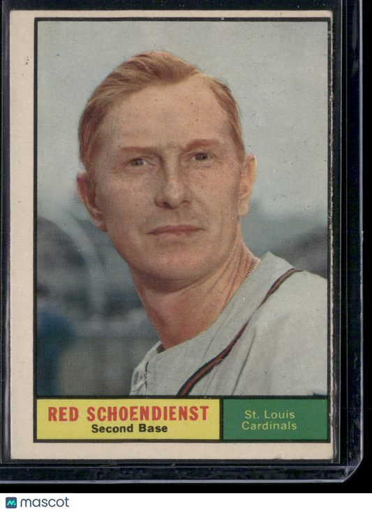 1961 Topps RED SCHOENDIENST #505 Bottom Edge Ding (VG)