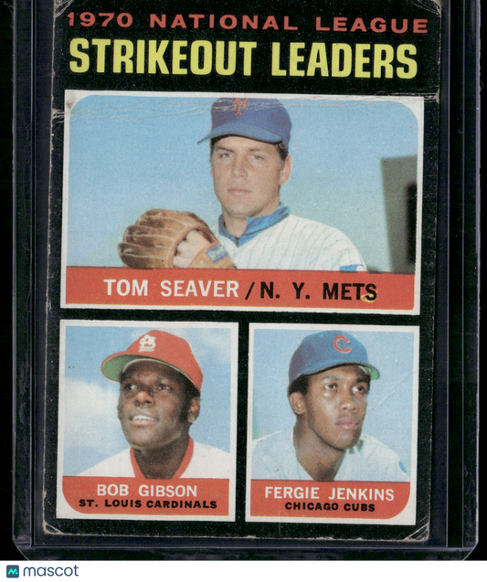 1971 Topps TOM SEAVER/BOB GIBSON/FERGIE JENKINS #72 '70 NL Strikeout Leaders(PR)