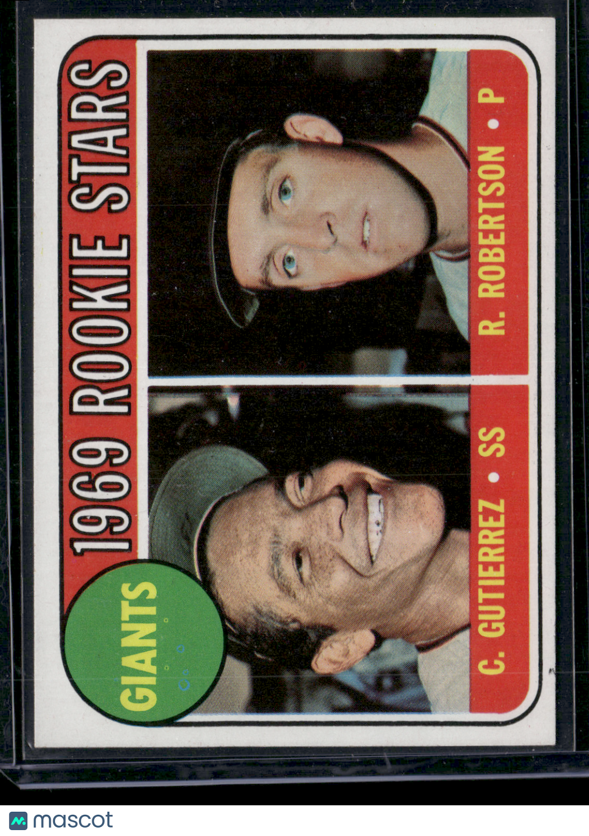 1969 Topps GUTIERREZ/ROBERTSON #16 1969 Giants Rookie Stars Stain on back (VG)