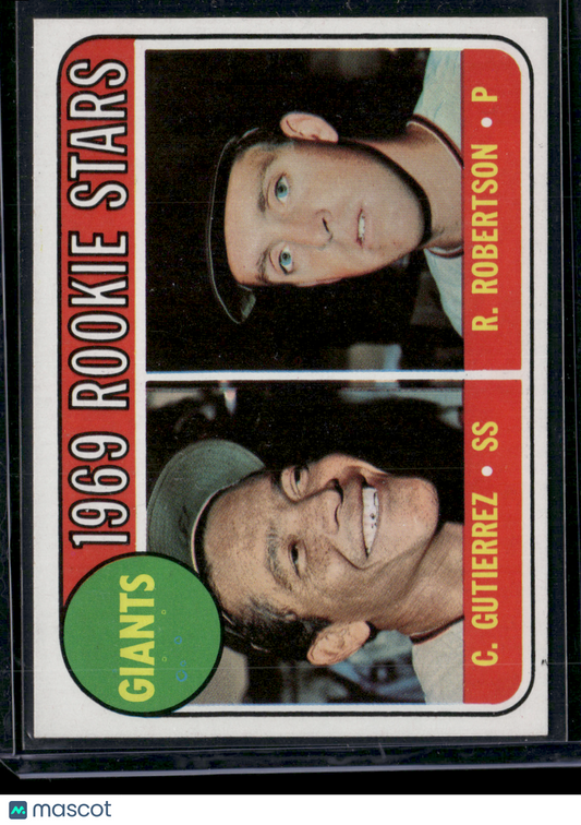 1969 Topps GUTIERREZ/ROBERTSON #16 1969 Giants Rookie Stars Stain on back (VG)