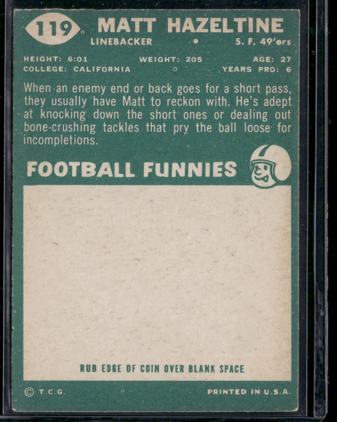 1960 Topps MATT HAZELTINE #119