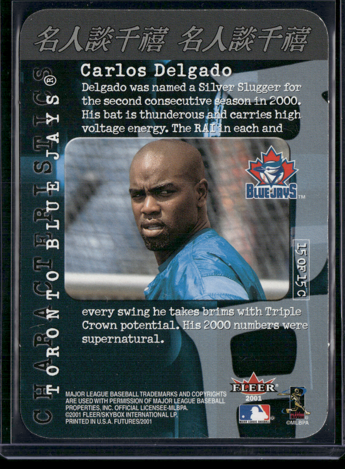 2001 Futures CARLOS DELGADO #C4 Characteristics (NM)