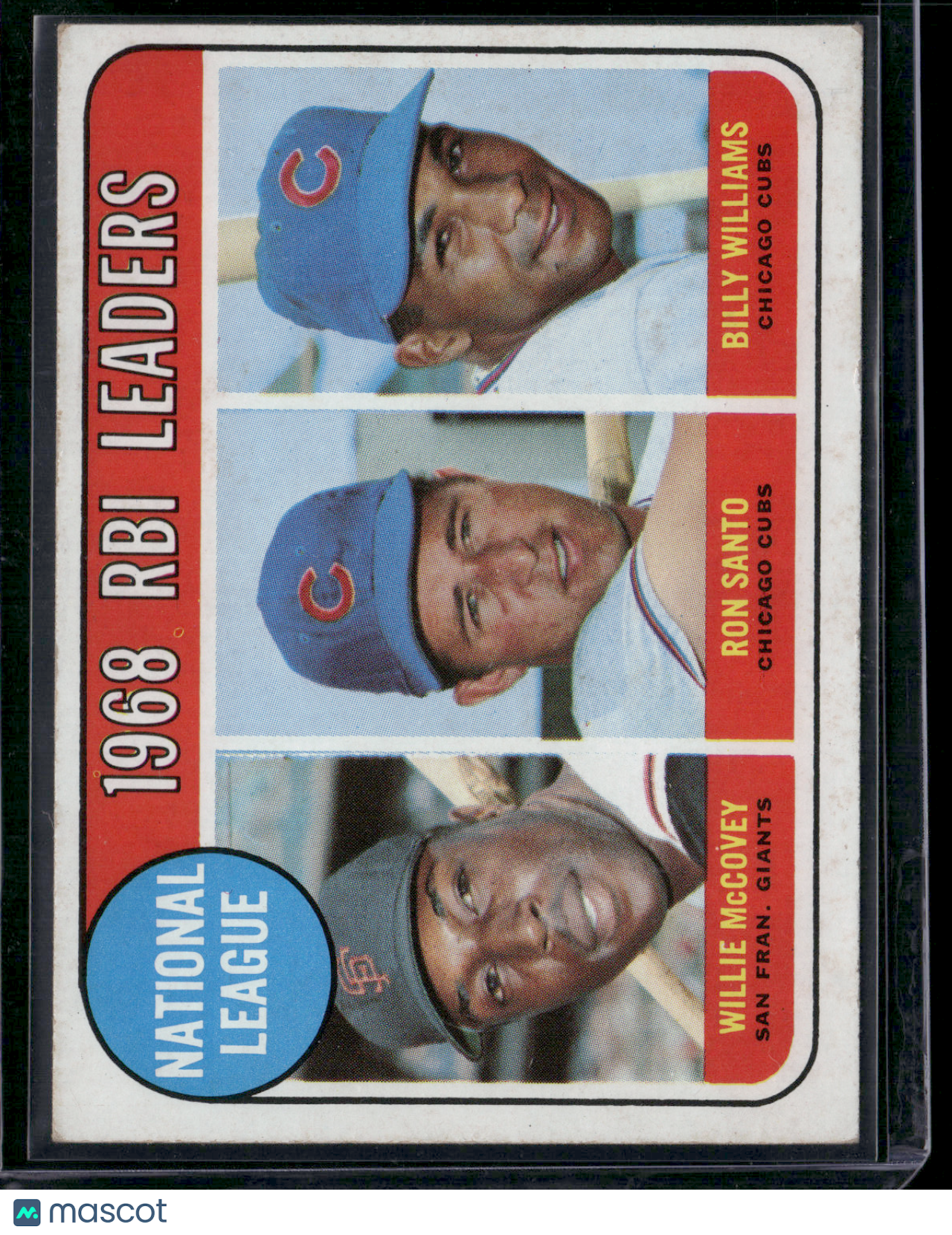 1969 Topps WILLIE MCCOVEY/RON SANTO/BILLY WILLIAMS #4 1968 NL RBI Leaders (VG)