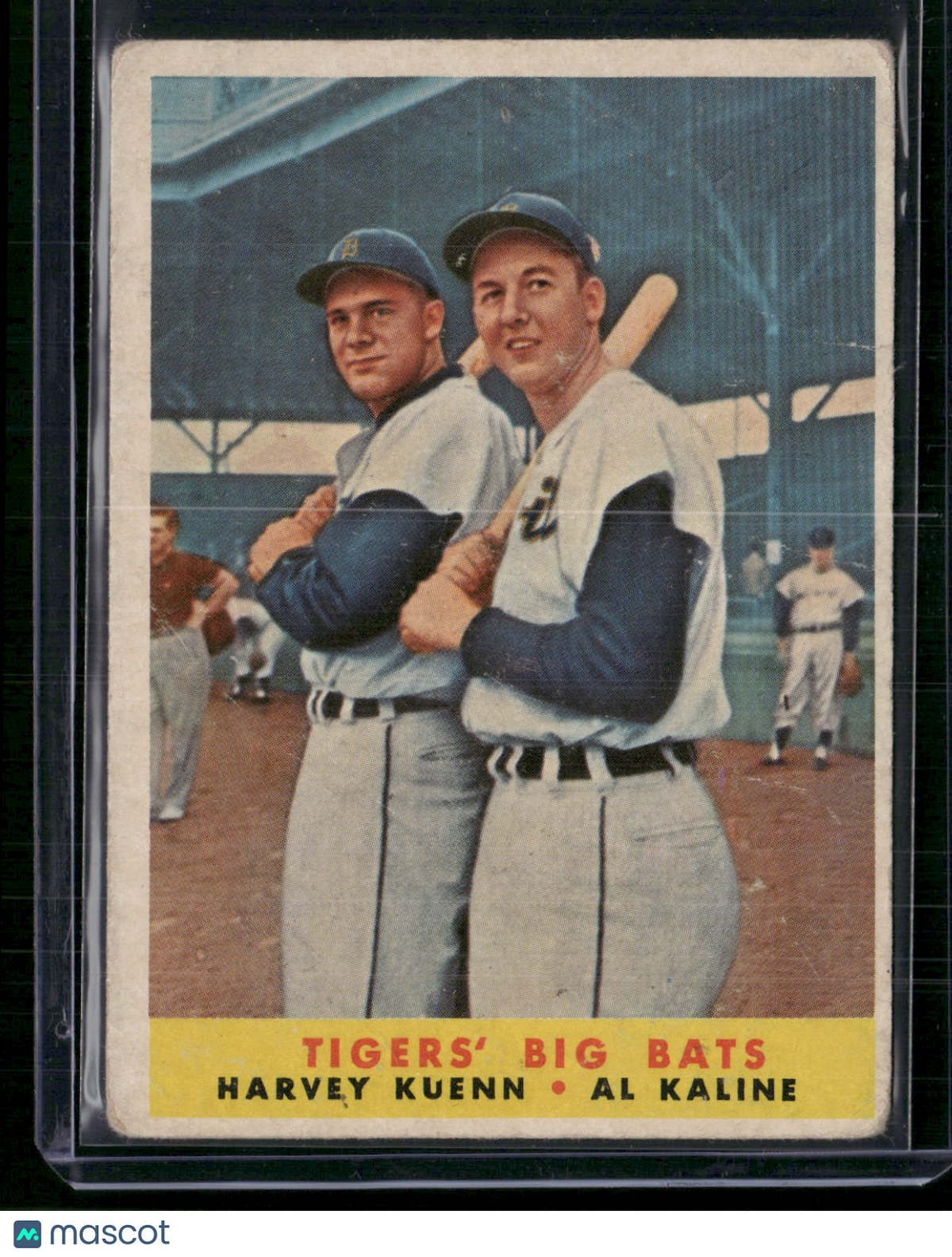 1958 Topps AL KALINE/HARVEY KUENN #304 Tigers Big Bats Wrinkles Crease (Good)