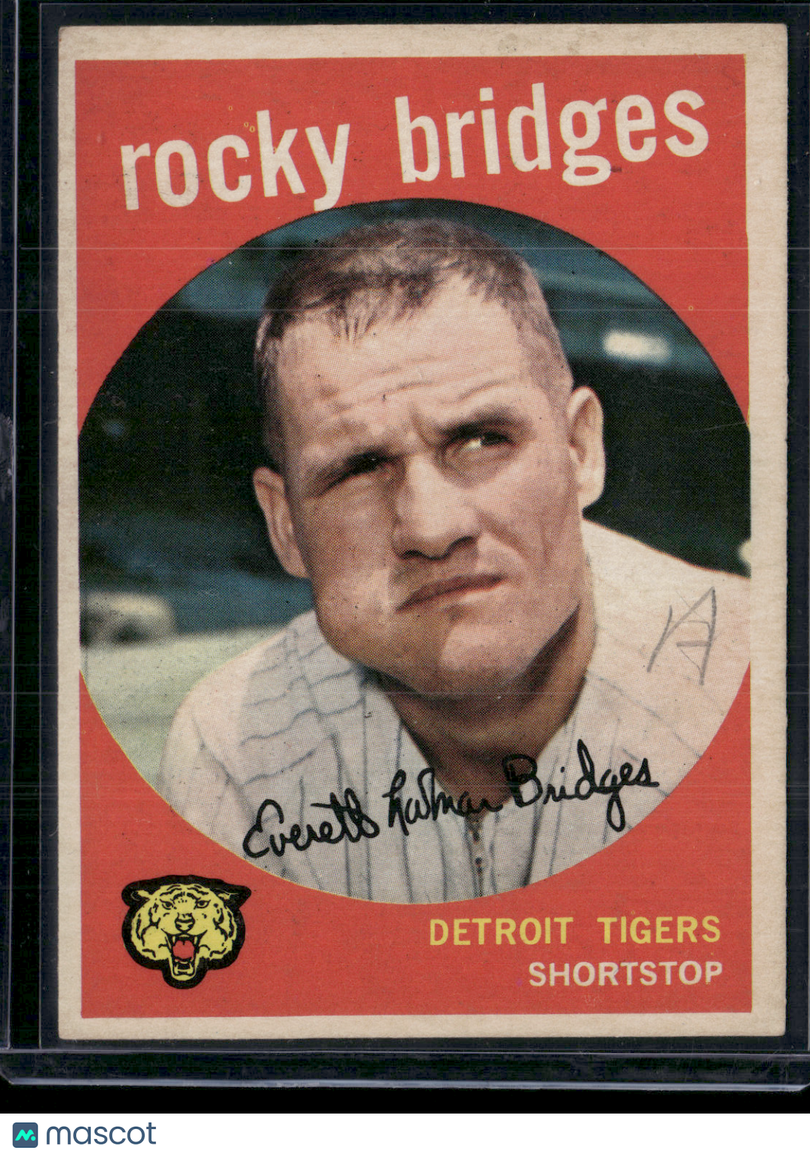 1959 Topps ROCKY BRIDGES #318 Pencil on Front and Back (VG/EX)