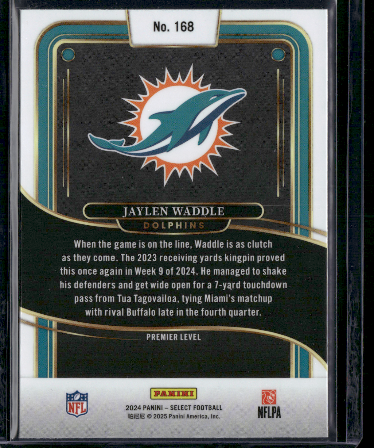 2024 Panini Select JAYLEN WADDLE #168 Premier Level