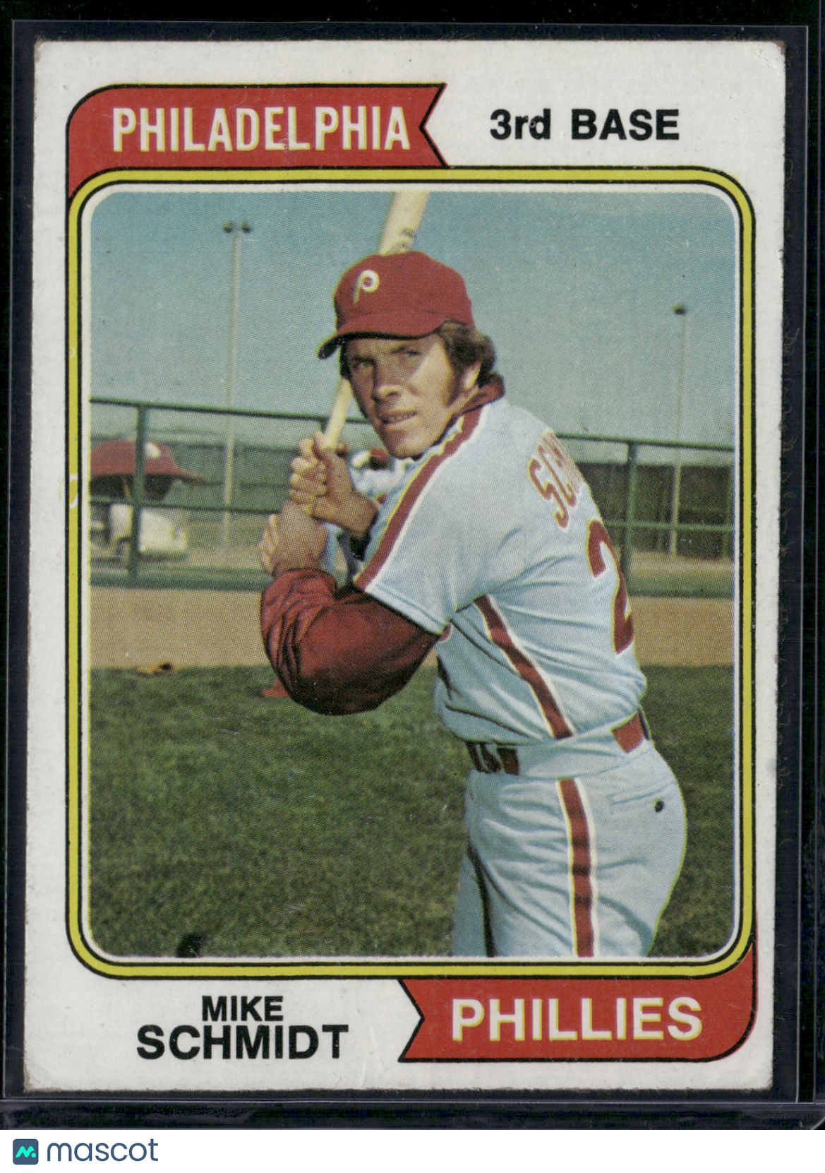 1974 Topps MIKE SCHMIDT #283 Rookie RC Ink on Back (Poor)