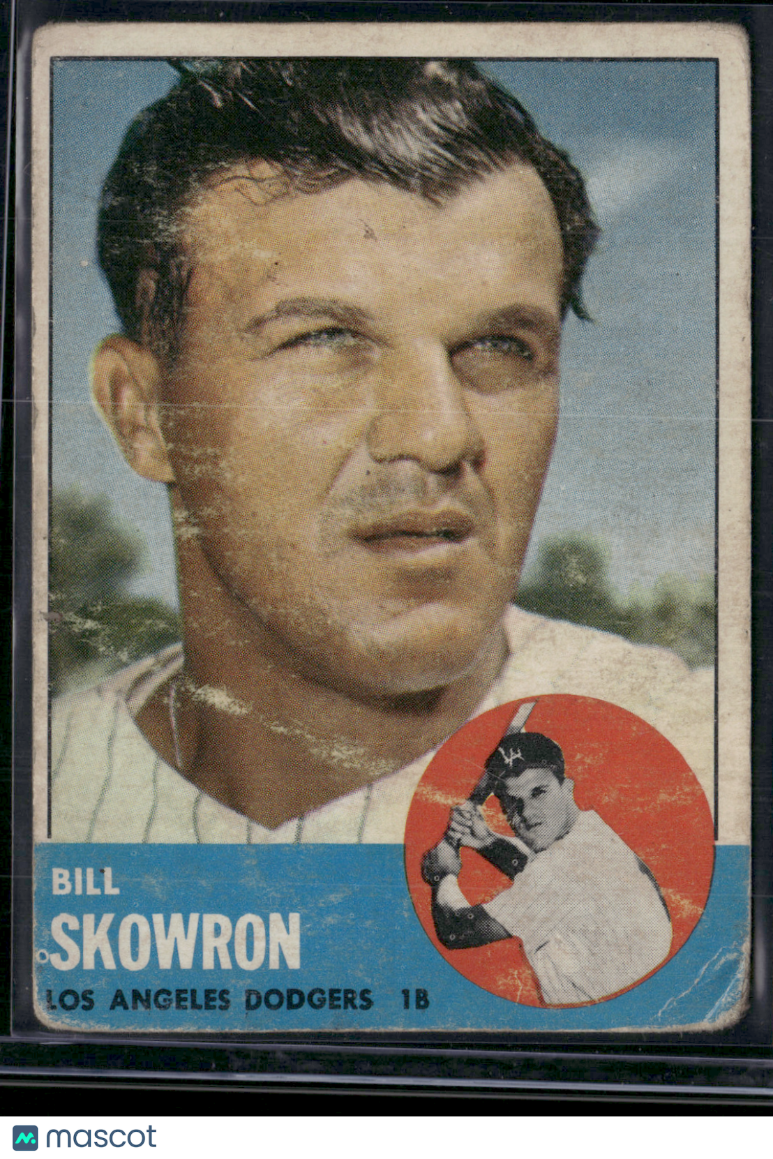 1963 Topps BILL SKOWRON #180 Toning Light Wrinkles (Good)