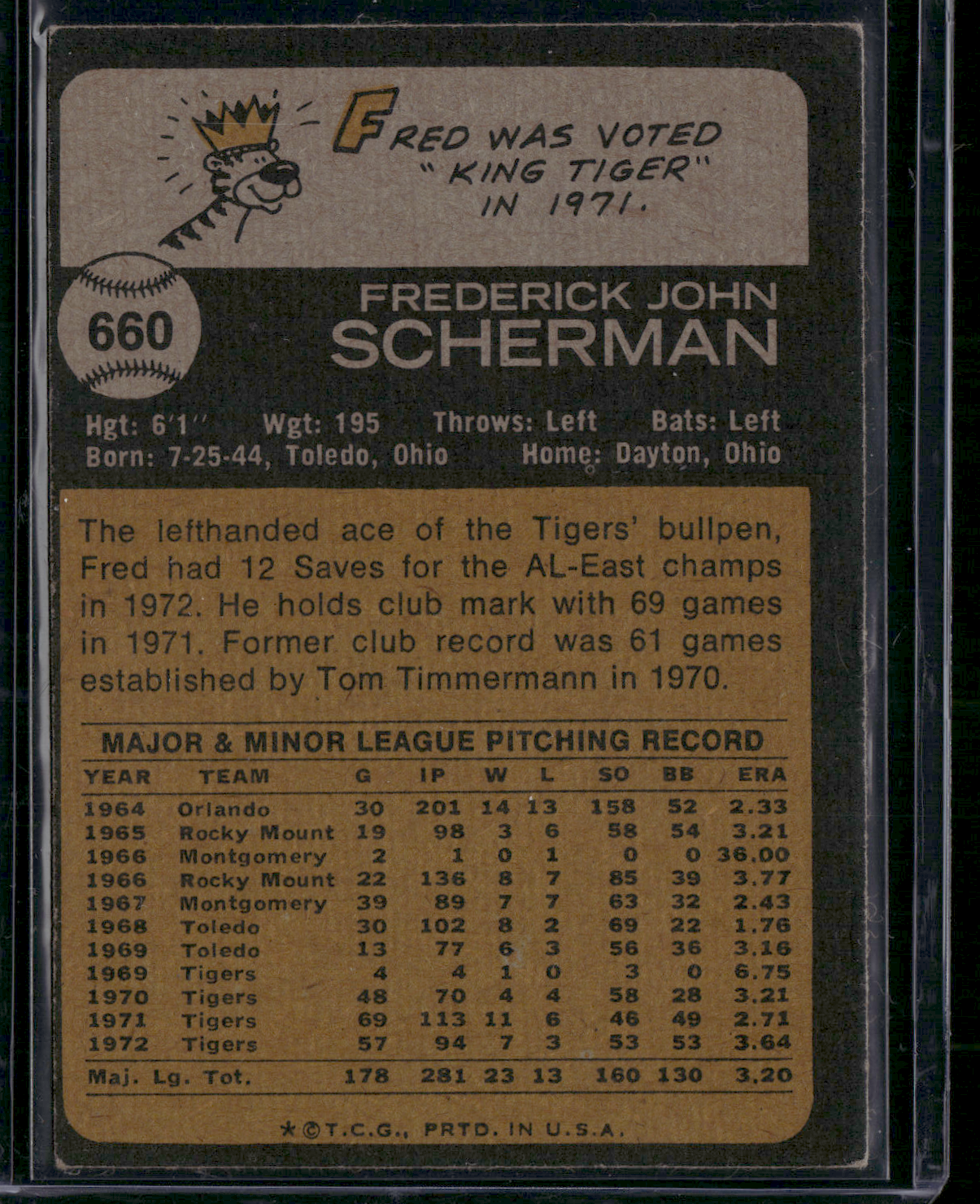 1973 Topps FRED SCHERMAN #660