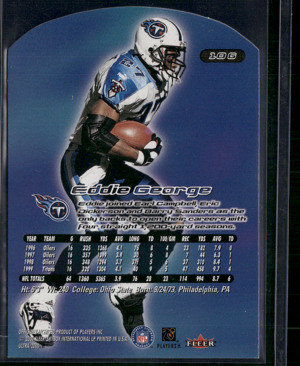2000 Ultra EDDIE GEORGE #10G Gold Medallion Edition (NM)