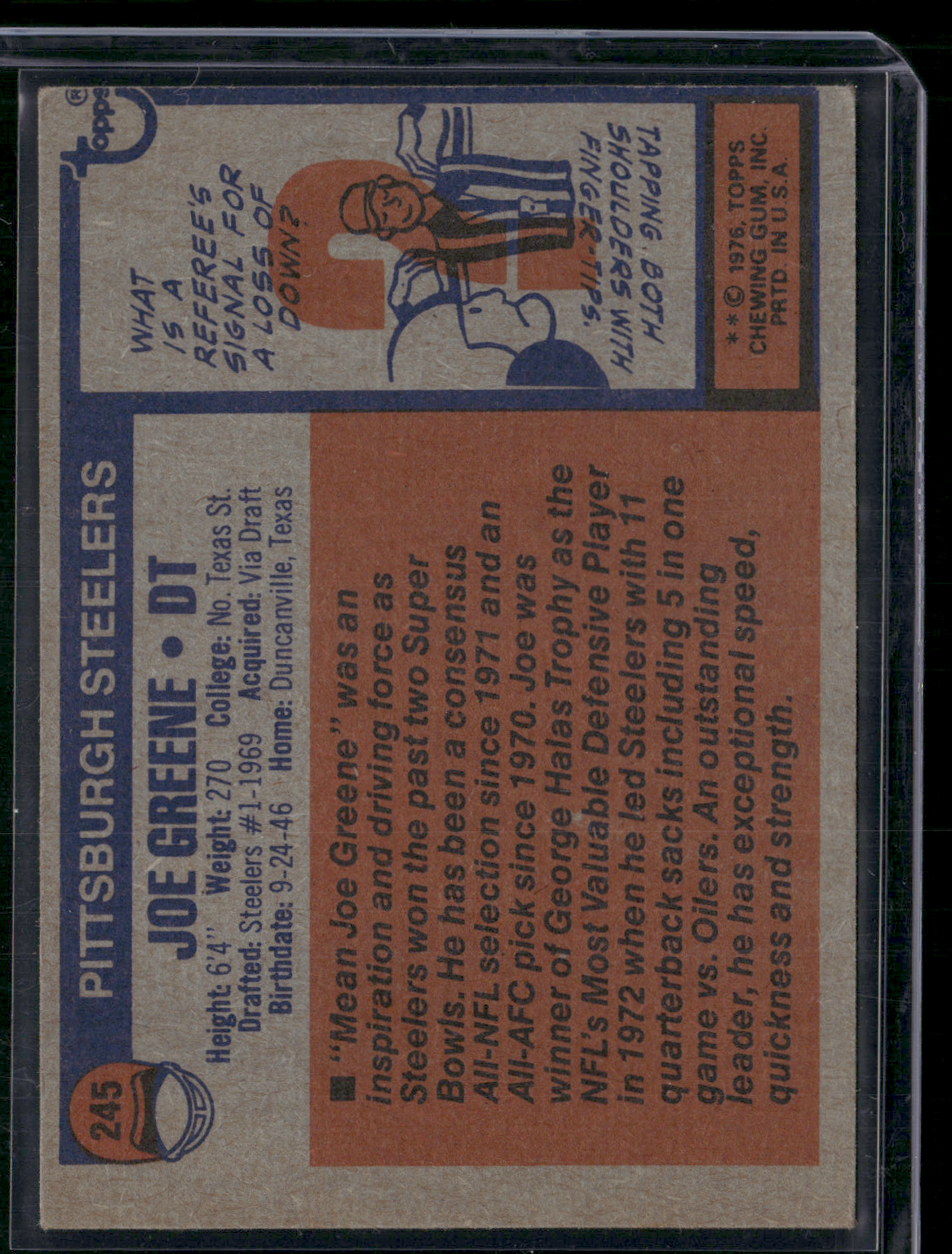 1976 Topps JOE GREENE #245 (EX)