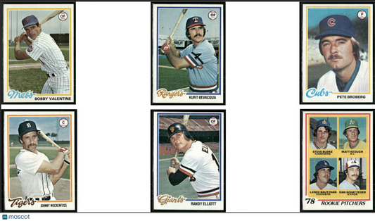 1978 Topps 6 ~ CARDLOT Bobby Valentine/78 Rookie Pitchers (EX-EX/MT)