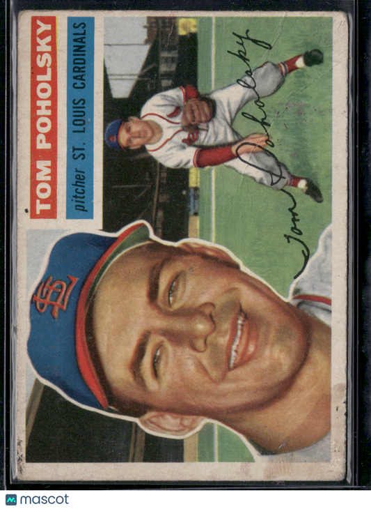 1956 Topps TOM POHOLSKY #196 Tape Residue and light wrinkles
