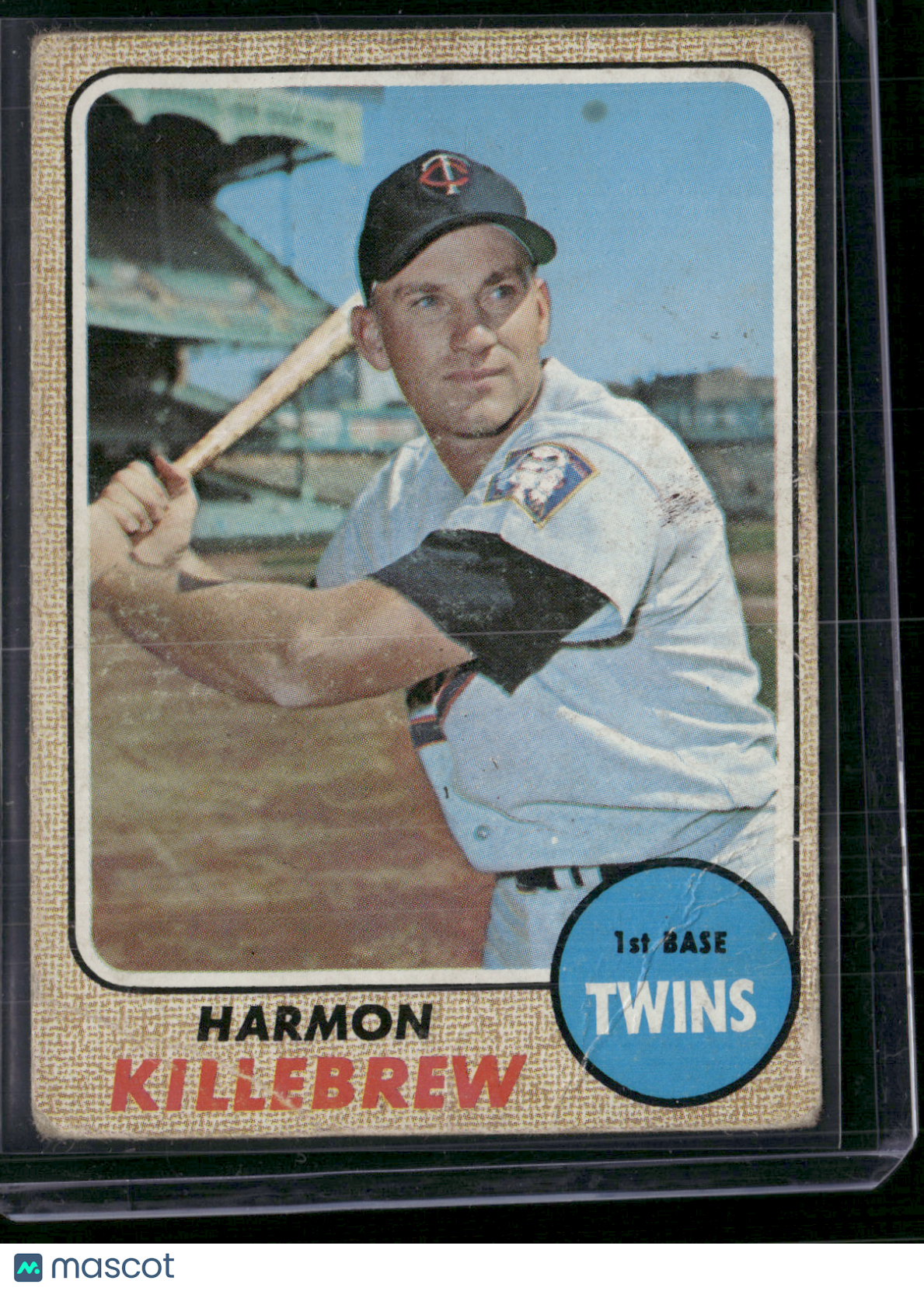1968 Topps HARMON KILLEBREW #220 Light Toning Wrinkling (VG)