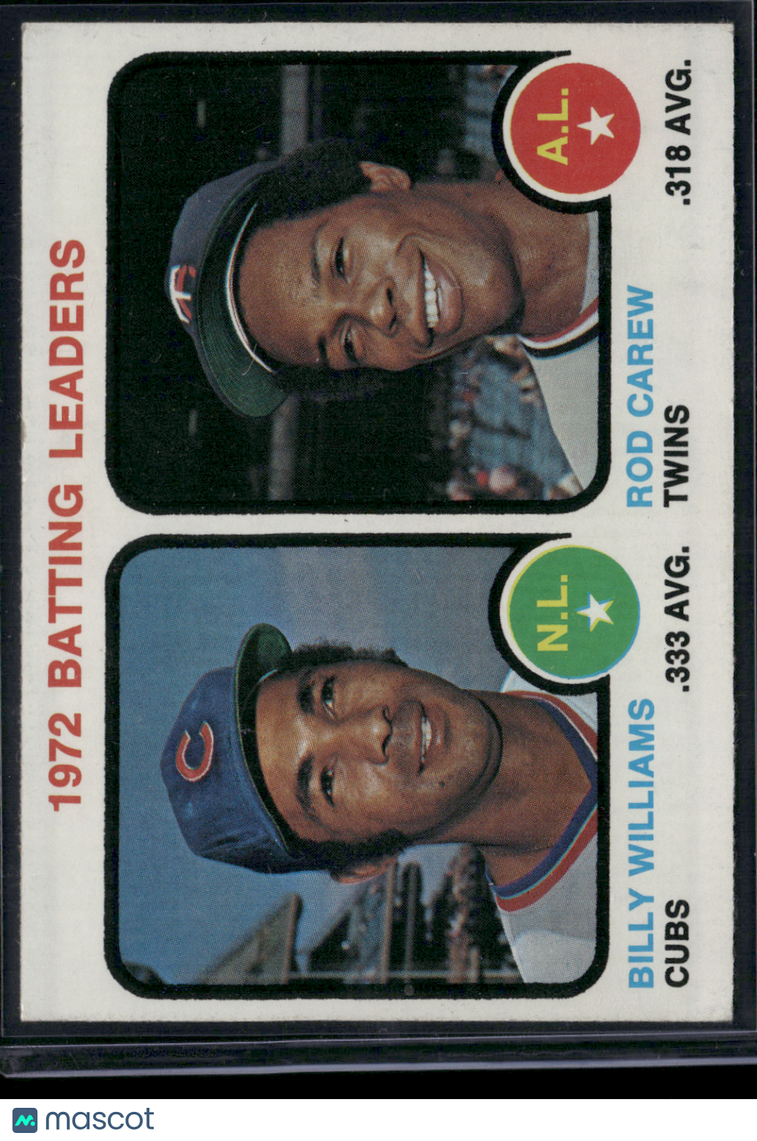 1973 Topps ROD CAREW/BILLY WILLIAMS #61 1972 Batting Leaders (VG/EX)