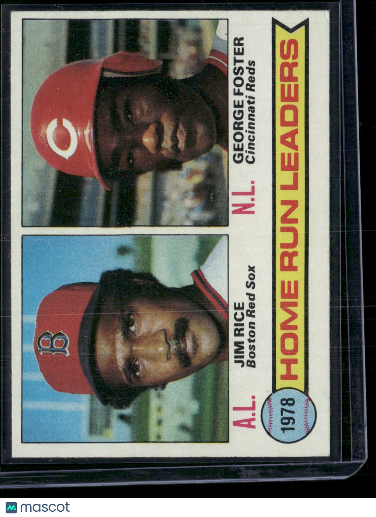 1979 Topps JIM RICE/GEORGE FOSTER #2 1978 HR Leaders Surface Dent (EX)