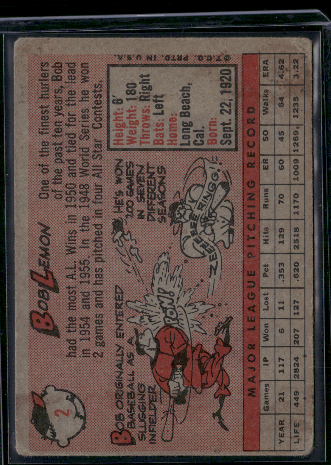 1958 Topps BOB LEMON #2