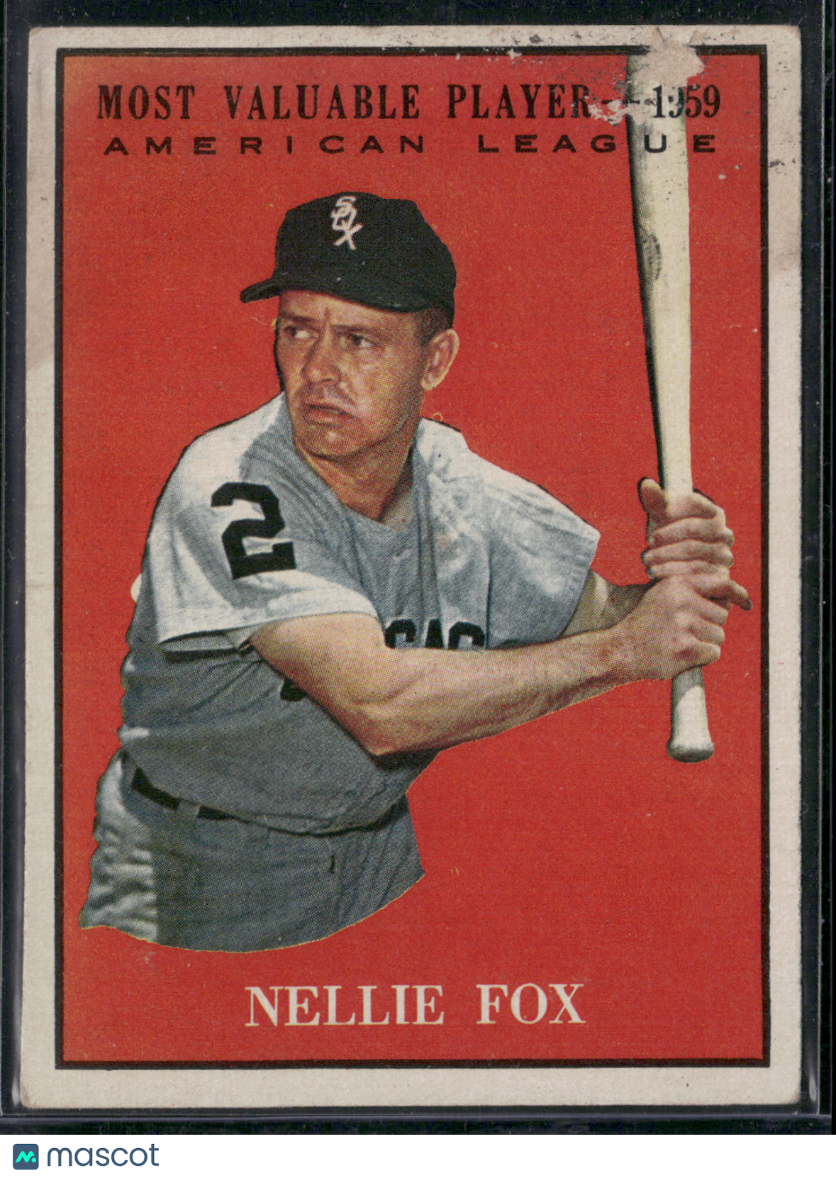 1961 Topps NELLIE FOX #477 1959 MVP Paper Loss Top Front (Fair)