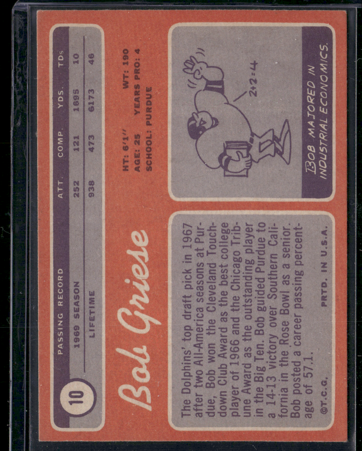 1970 Topps BOB GRIESE #10 (VG)