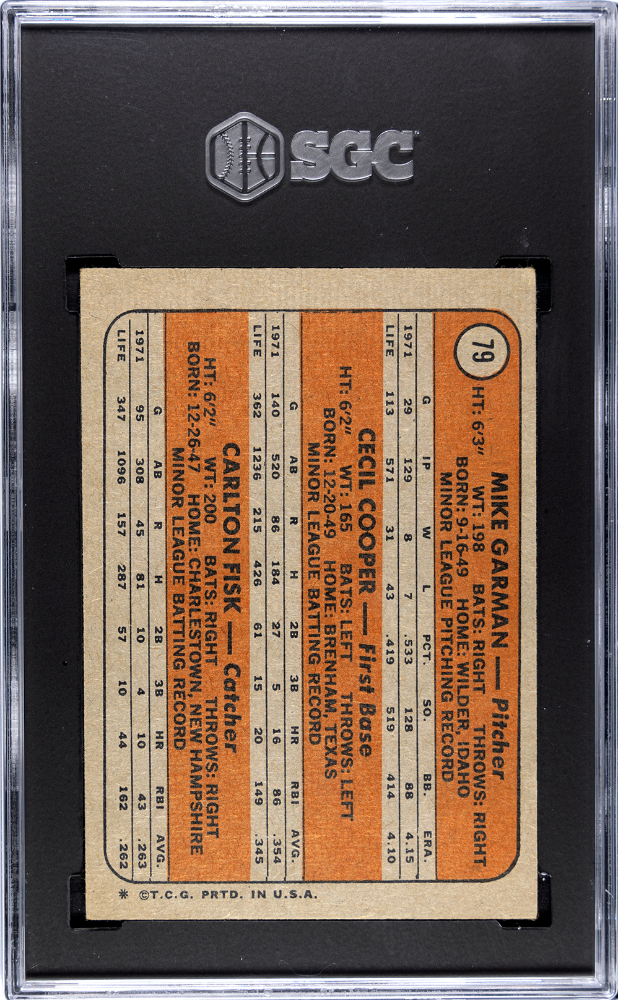 1972 Topps Fisk Cooper #79 SGC 4