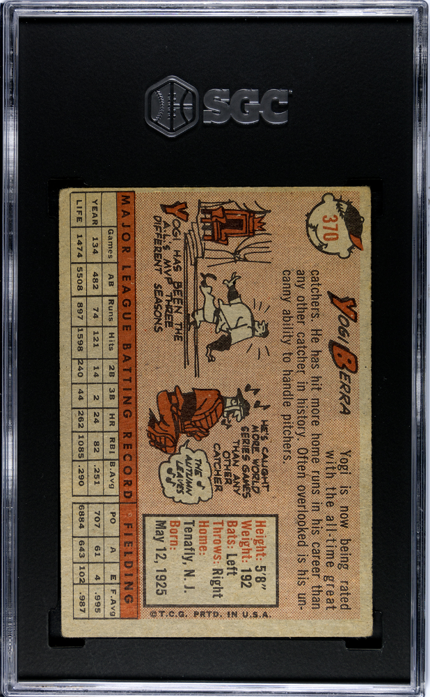 1958 Topps Yogi Berra #370 SGC 2.5