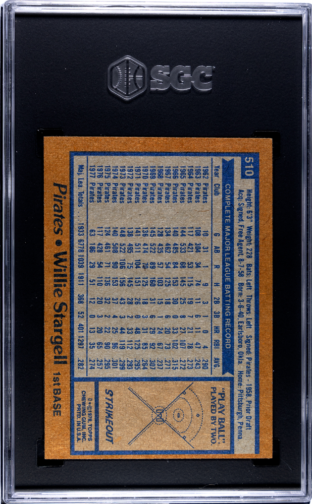 1978 Topps Willie Stargell #510 SGC 7