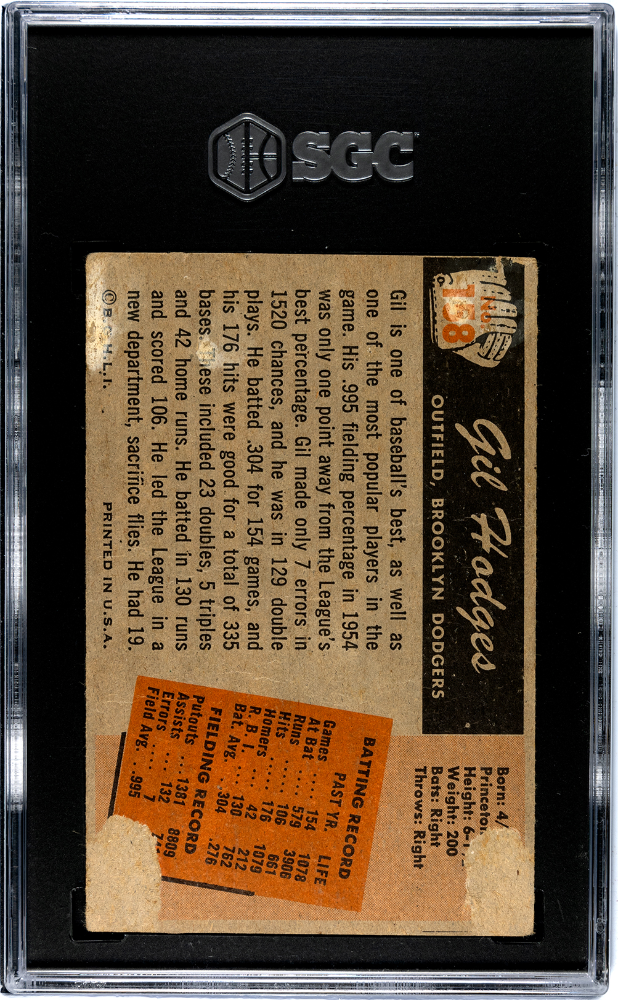 1955 Bowman Gil Hodges #158 SGC 1